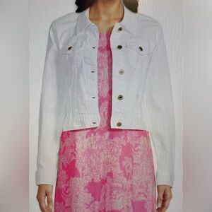 Lilly Pulitzer White Denim Jacket XL